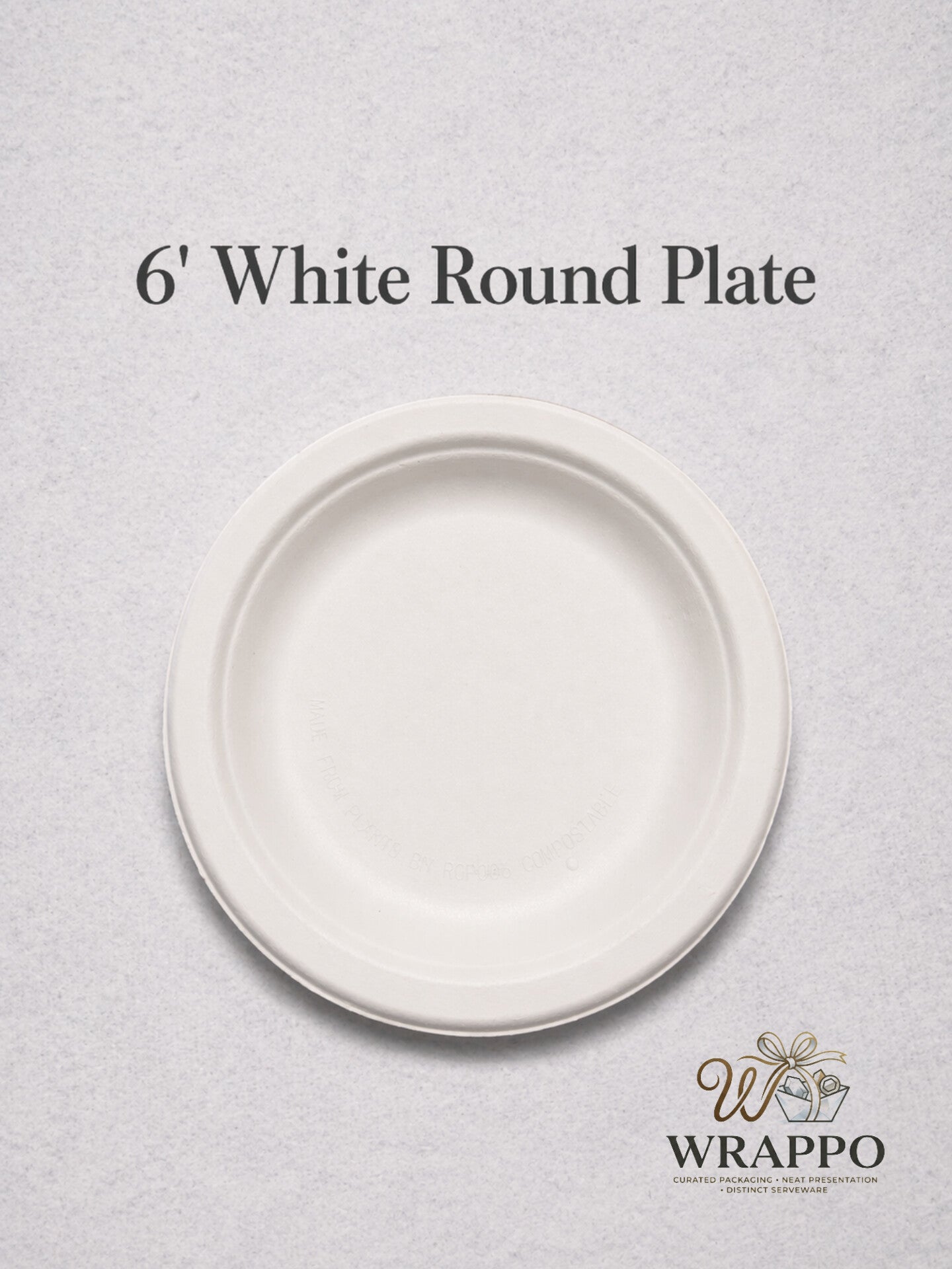 6 Inch White Round Plate