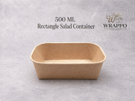 500 ML Rectangle Kraft Salad Container
