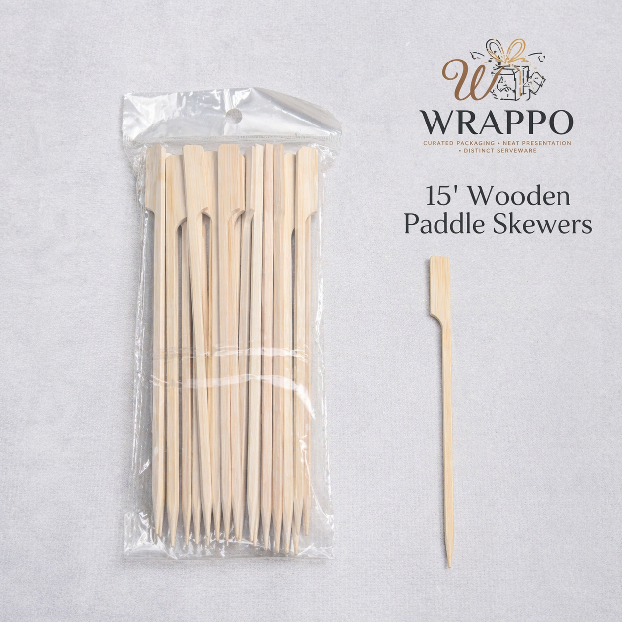 15" Wooden Paddle Skewers
