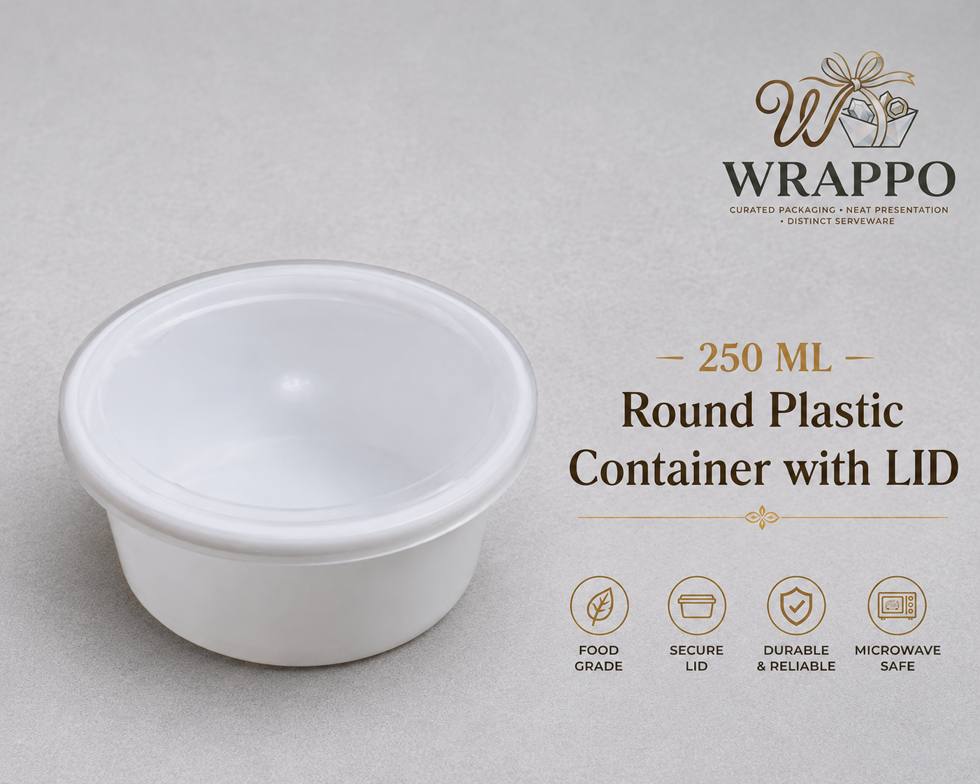 250 ML Round Plastic Container
