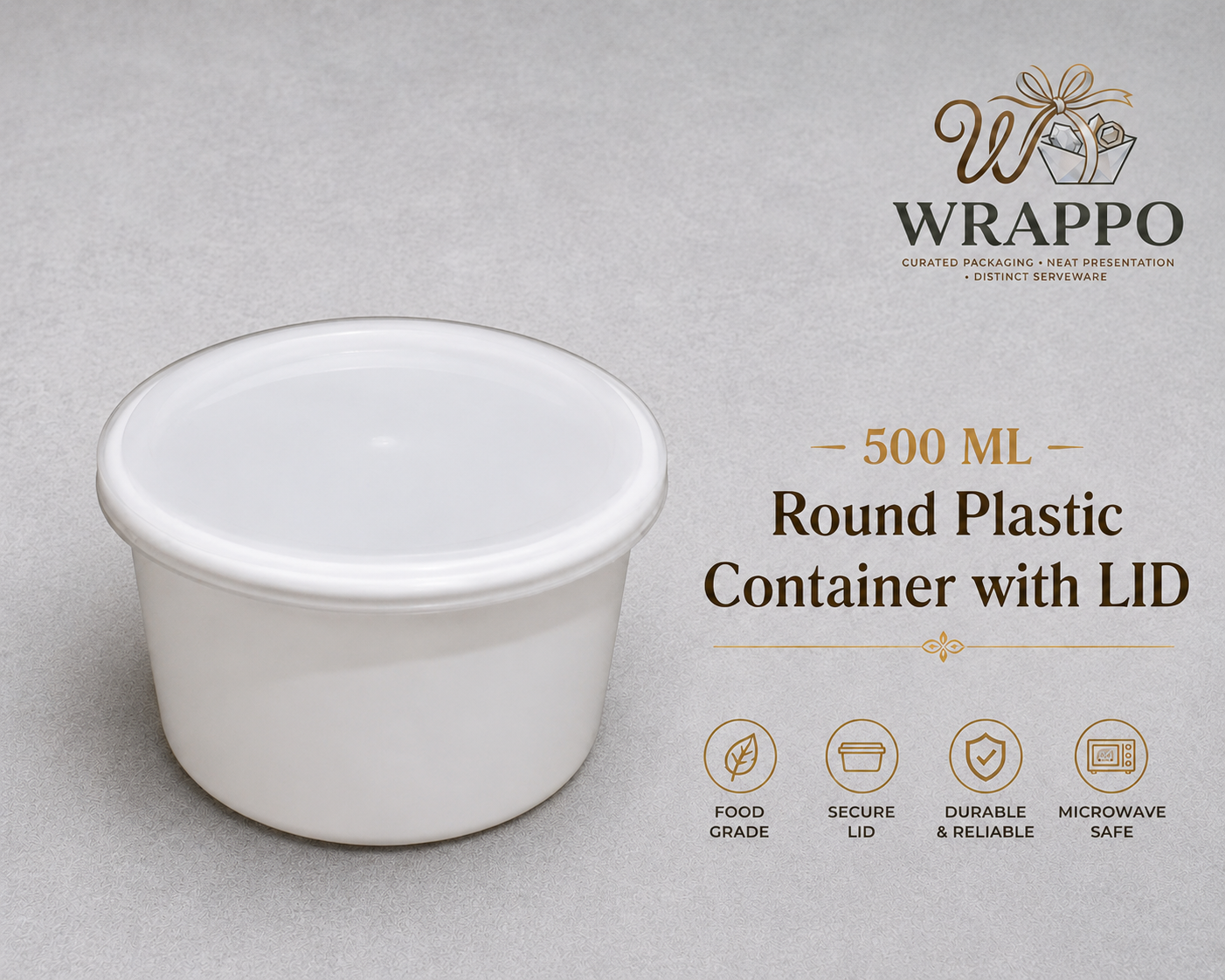 500 ML Round Plastic Container