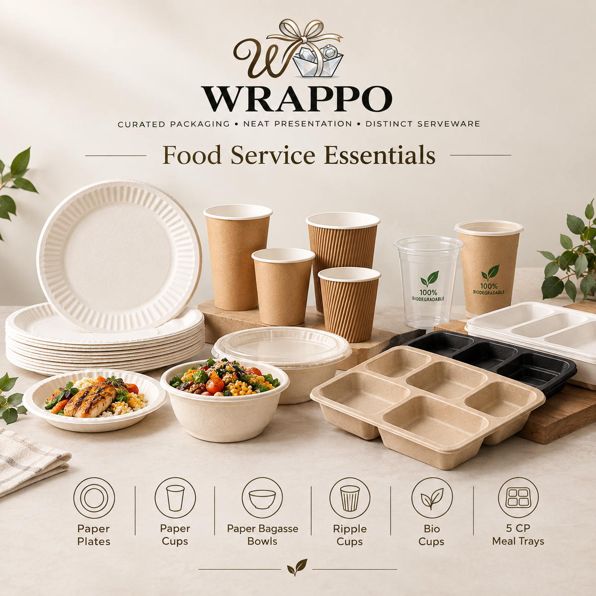 Plates, Cups & Meal Trays