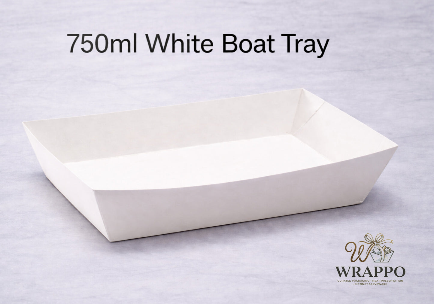 750 ML White Paper Boat Tray