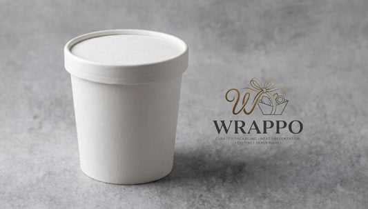 750 ML Premium White Paper Container With Lid