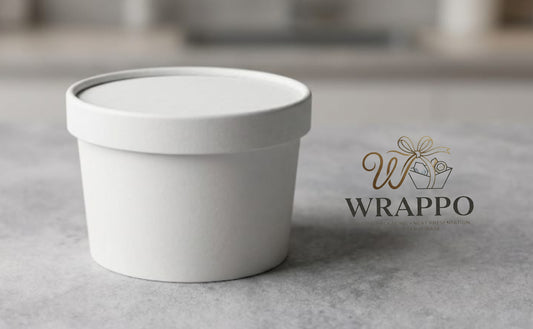 400 ML Premium White Paper Container With Lid