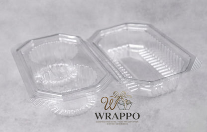 2 Compartment Clear Muffin Hinged Box