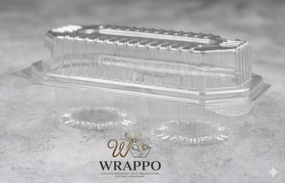 2 Compartment Clear Muffin Hinged Box