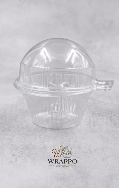 Single Muffin Clear Hinged Box
