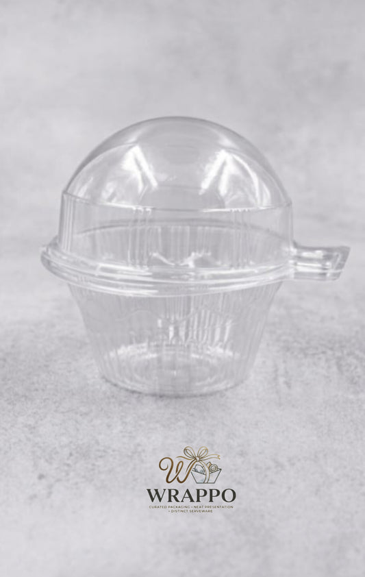 Single Muffin Clear Hinged Box