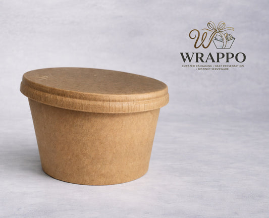 500 ML Premium Brown Paper Container With Lid