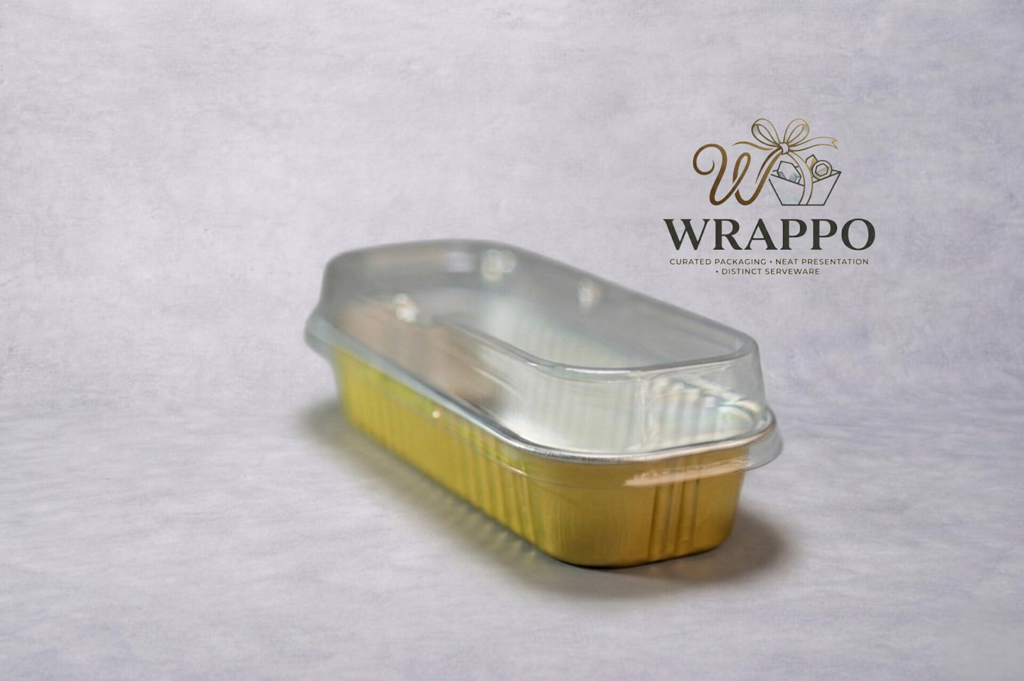 200 ML Boat Shaped Gold Base Aluminium Container With LID