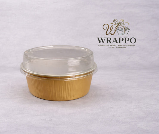 125 ML Round Gold Base Aluminium Container With Lid