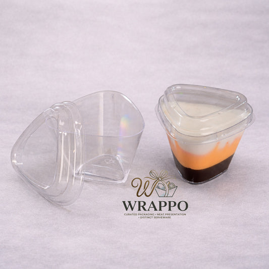 175 ML Triangle Dessert Cup With Lid