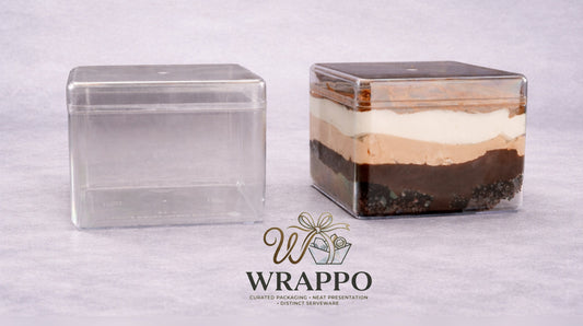 250 ML Square Transparent Dessert Box With Lid