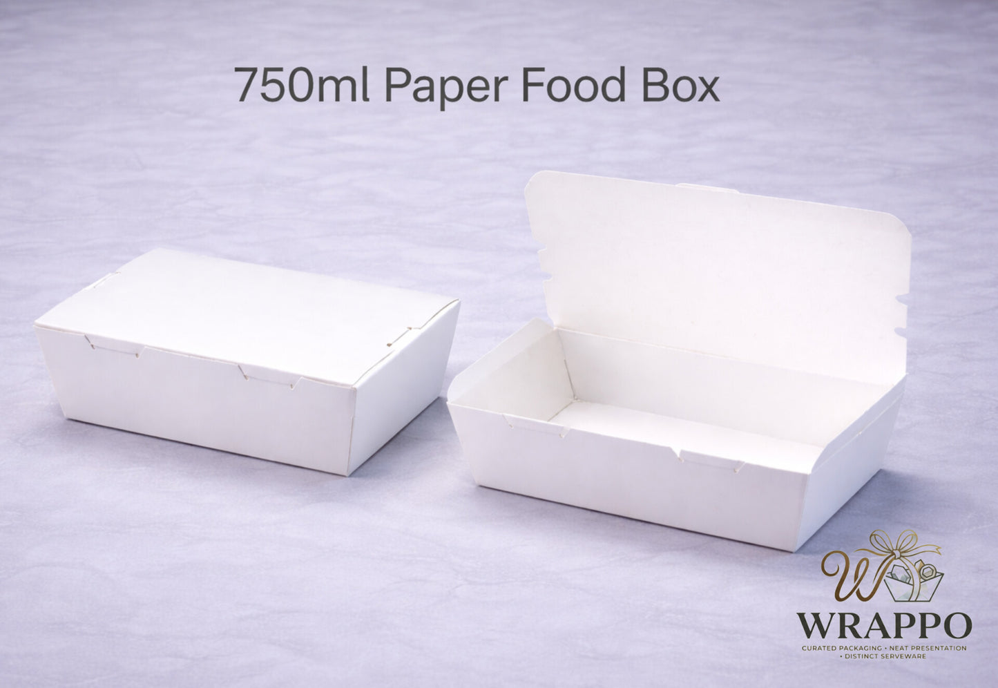750 ML White Paper Food Box