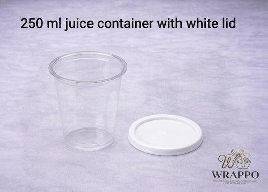 250 ML Transparent Juice Glass With Flat LID