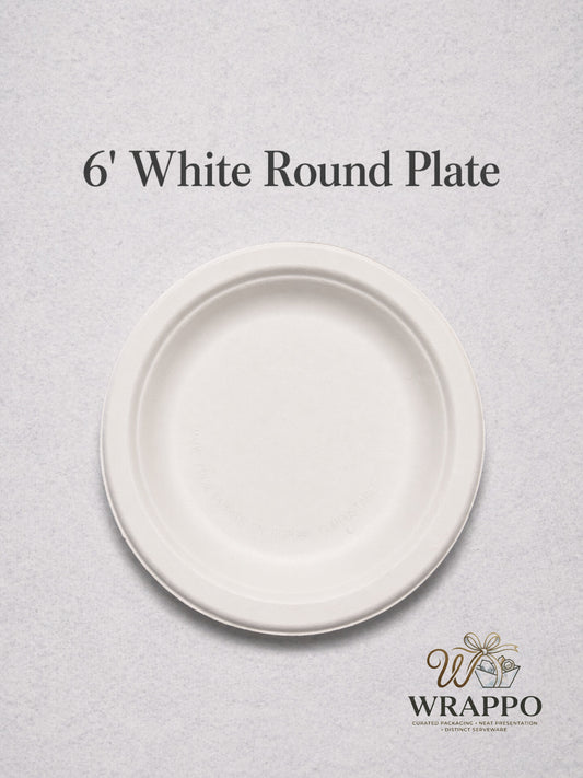 6 Inch White Round Plate