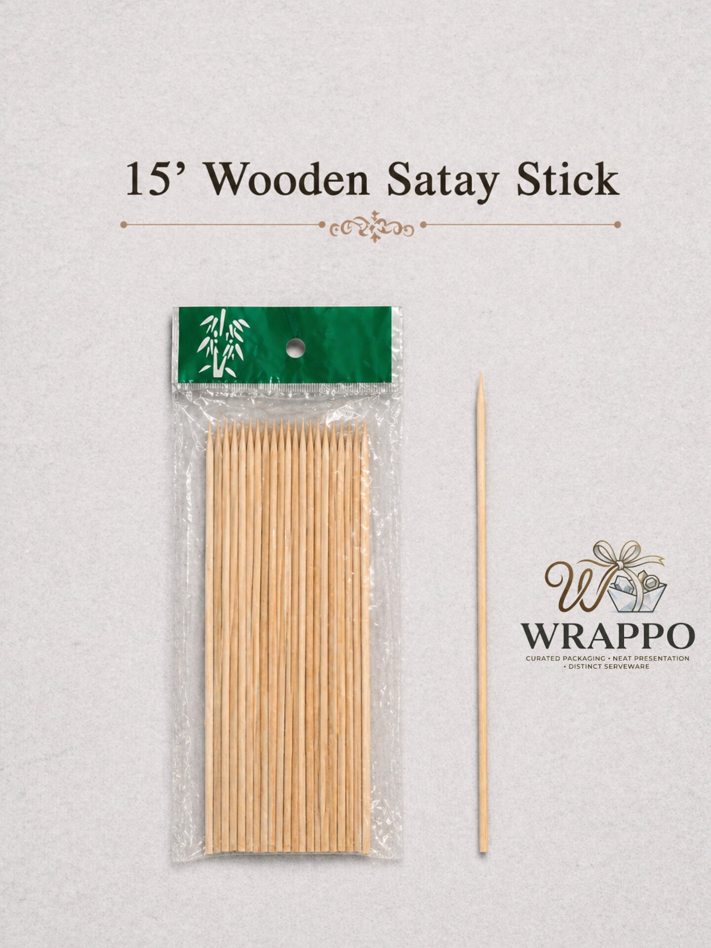 15" Wooden Satay Stick