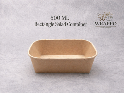 500 ML Rectangle Kraft Salad Container