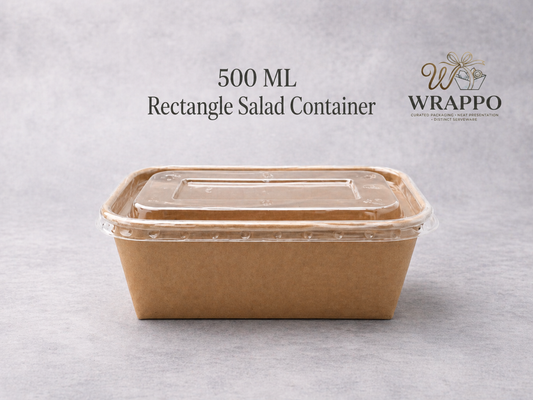 500 ML Rectangle Kraft Salad Container