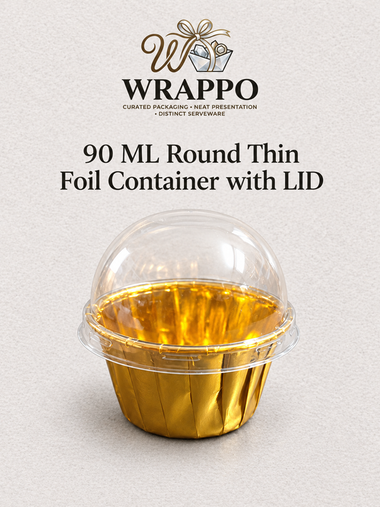 90 ML Round Thin Foil Container With LID for Baking