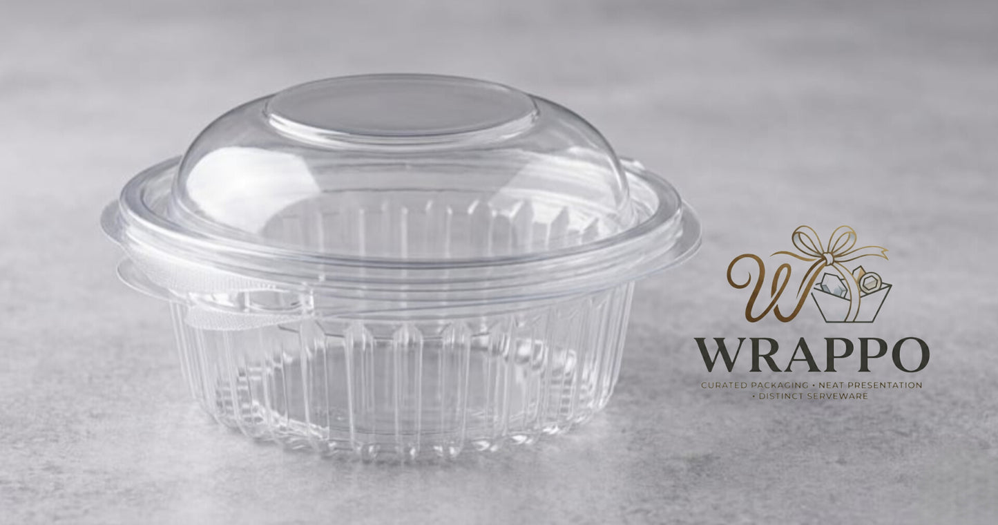 600 ML Round Clear Container With Lid