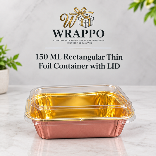 150 ML Rectangle Thin Foil Container With LID for Baking