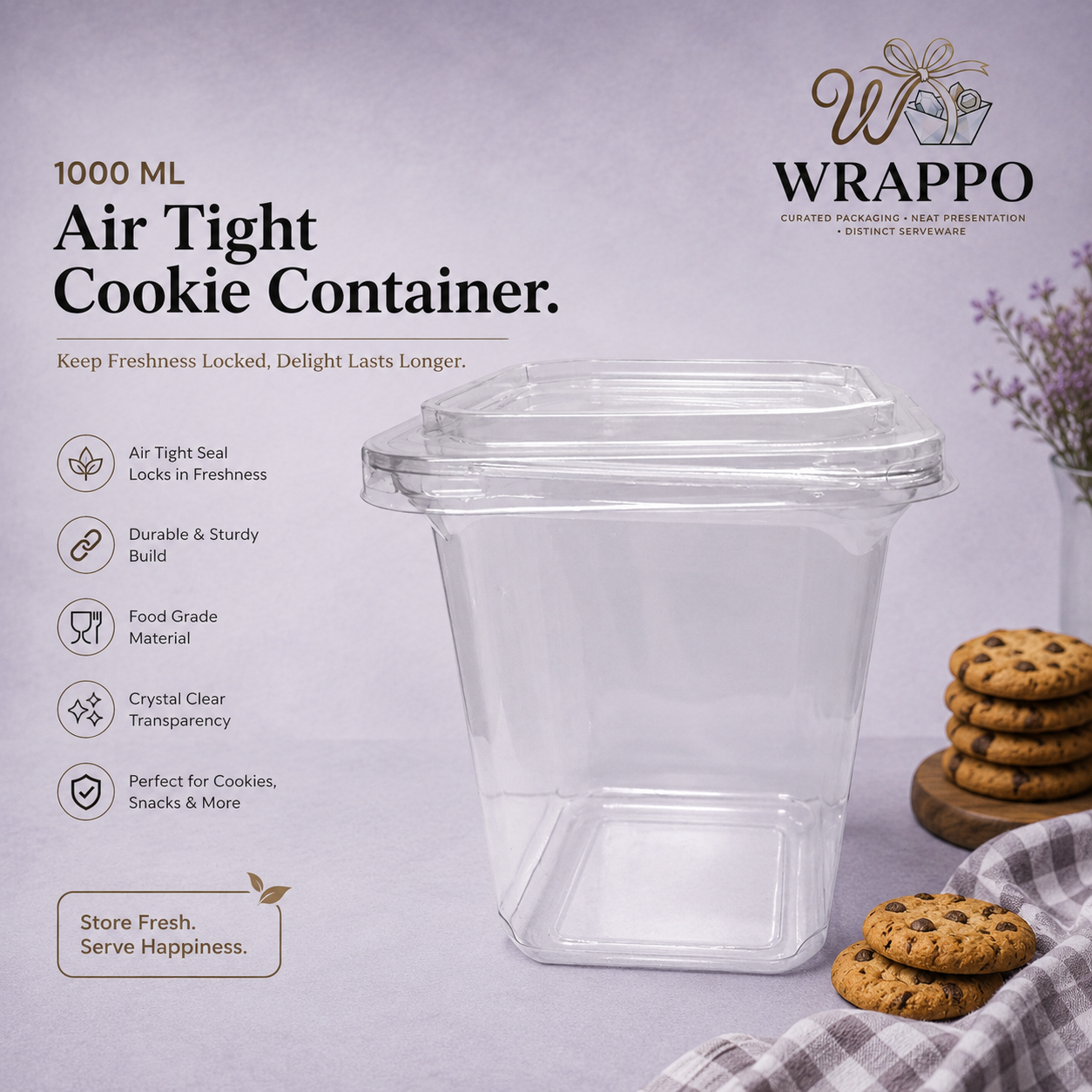 1000 ML Air Tight Cookie Container