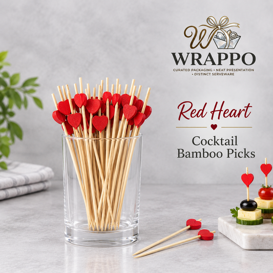 Red Heart Cocktail Bamboo Picks
