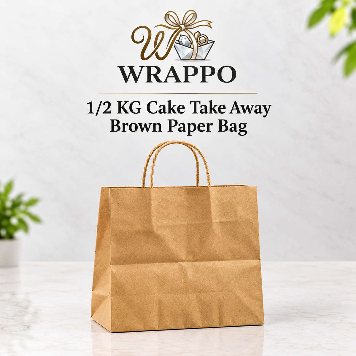1/2 Kg Cake Take away Brown Paper Bag