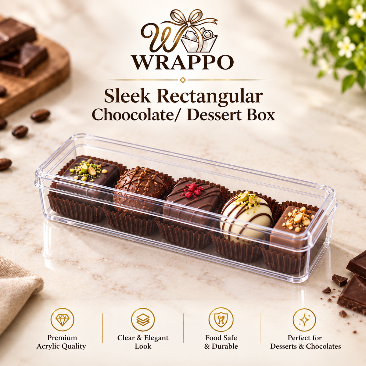 Sleek Rectangular Choocolate/ Dessert Box