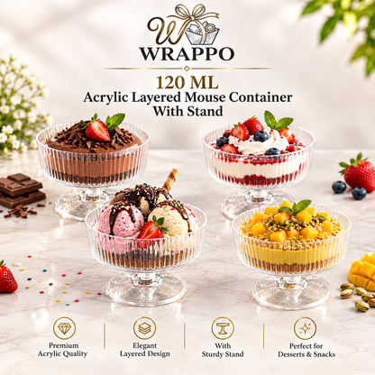 120 ML Acrylic Layered Mouse Container With Stand