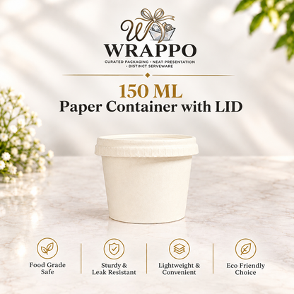150 ML Paper Container With Lid