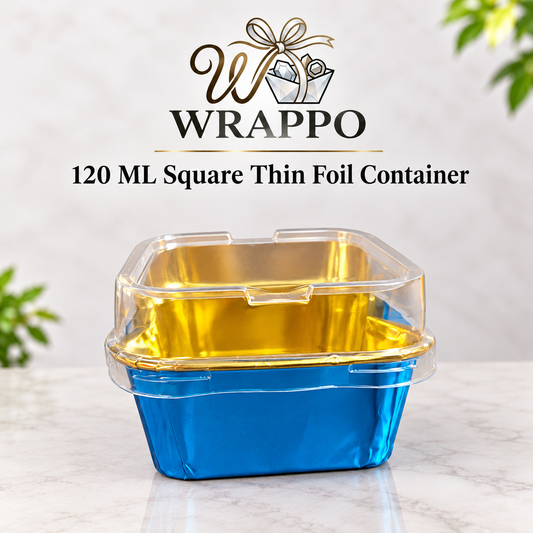 120 ML Square Thin Foil Container With LID for Baking