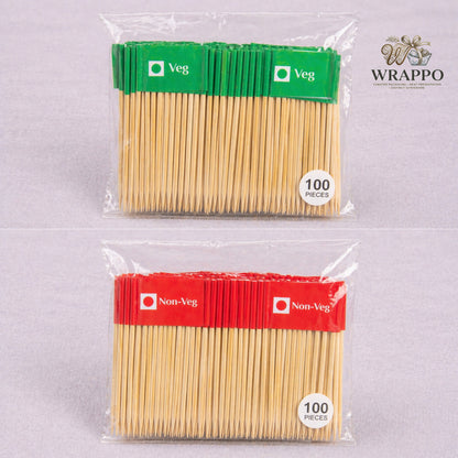 Veg & Non Veg Wooden Tooth Pick Flag
